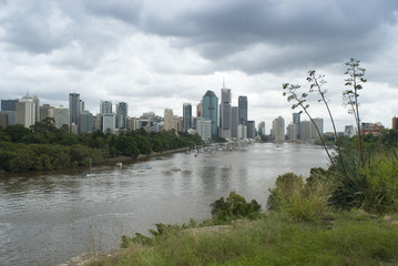 Fototapeta na wymiar Brisbane, Australia viewed from Kangaroo Point