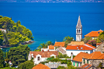 Village of Splitska architecture and seafront