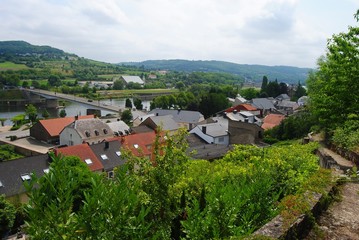 Fototapeta na wymiar View over Schengen in Luxembourg.