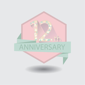 12th aniversary celebration design badge