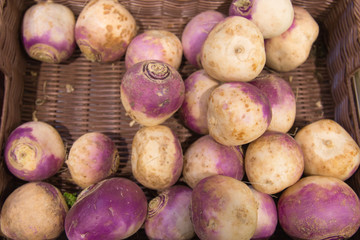 fresh turnip at market place