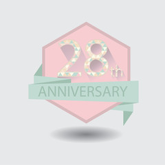 28th aniversary celebration design badge
