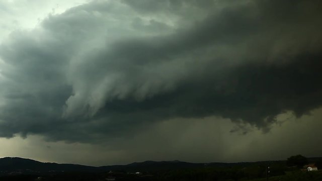 Supercell Storm Time Lapse with Lightning big storm clouds timelapse rain and bad weather natural disaster