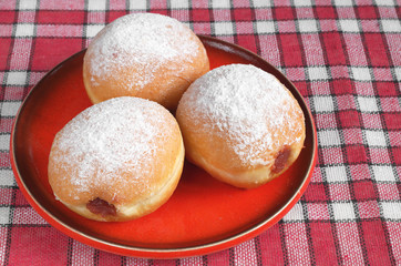 Doughnuts filled with jam