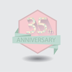 35th aniversary celebration design badge