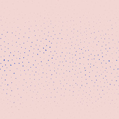 Hand drawn chaotic dots & spots vector seamless pattern. Abstract background in trendy colors: blue on pink, gradient. Endless texture for website, banner, print, card, decoration, cover, fabric