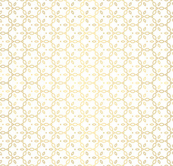 Vector seamless pattern. Golden geometric background with polygons, gold ornament texture, oriental style, repeating tiles. Design for print, textile, decoration, cover, furniture, digital projects