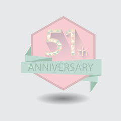 51th aniversary celebration design badge