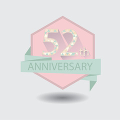 52th aniversary celebration design badge