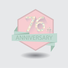 76th aniversary celebration design badge