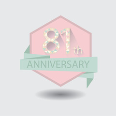 81th aniversary celebration design badge