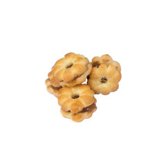 biscuits, filled with pineapple jam isolated on white background