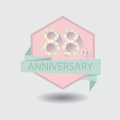 88th aniversary celebration design badge