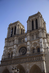 Fototapeta na wymiar Famous Notre Dame cathedral in Paris, France