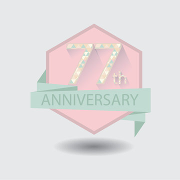 77th aniversary celebration design badge