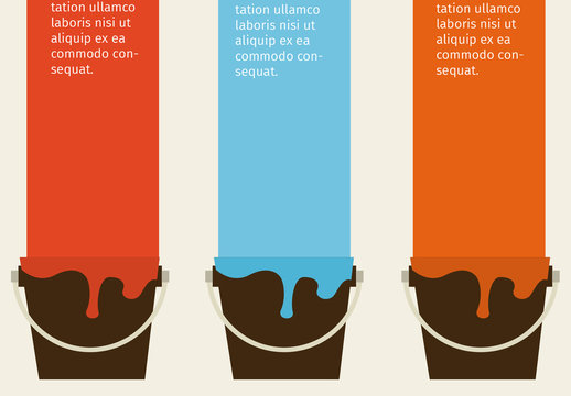 Colorful Paint Bucket Dripping Infographic Template