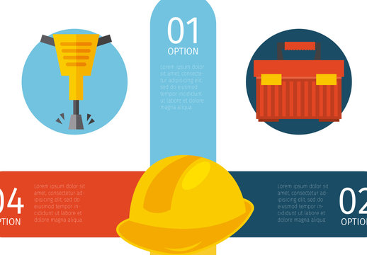 Construction Infographic with Tool Icon Set 1