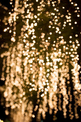 Lighting bulb bokeh in festival background.