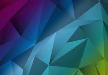 Blue and Green Abstract Geometric Low Poly Background