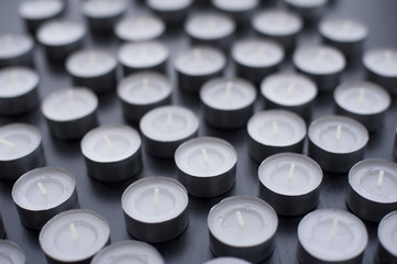 Collection of unlit Christmas candles