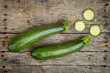 Raw fresh zucchini