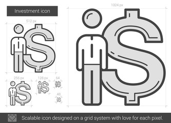 Investment line icon.