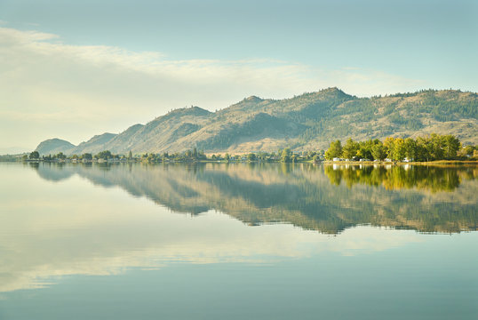 Osoyoos Lake Morning, British Columbia. A quiet morning on Osoyoos Lake, British Columbia, Canada. The first light of the morning.

