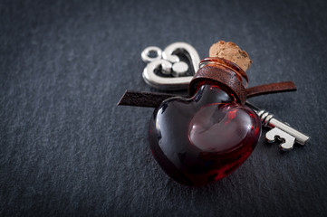 Love potion and a silver key for Valentine's day