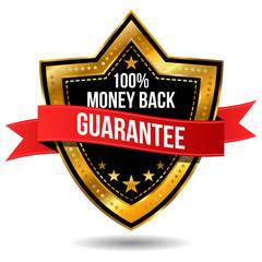 100% Money Back Guarantee Label - 124386456