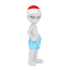 3D figure in red Santa hat