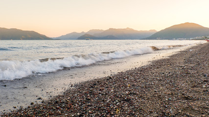 Sea wave on a beach and scenery