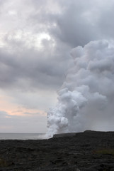 Fototapeta na wymiar lava smoke plume