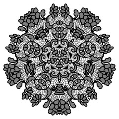 Round lacy doily.