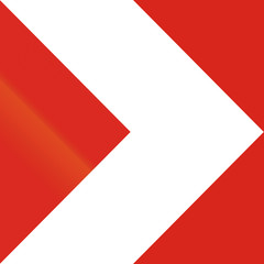 Road sign used in Hungary - Chevron at the side of the road