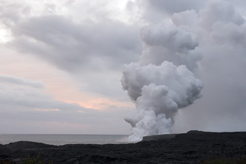 Fototapeta na wymiar Volcanic steam cloud