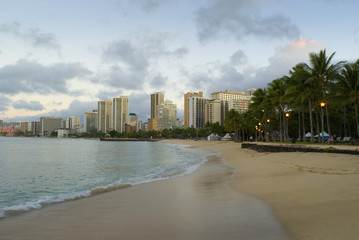 Obraz premium Waikiki beach early morning