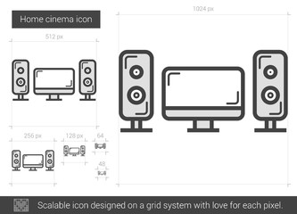 Home cinema line icon.
