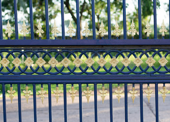 structure and ornaments of wrought iron and gate