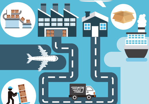 Freight and Shipping Vector Illustration 1