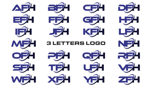 3 letters modern generic swoosh logo AFH, BFH, CFH, DFH, EFH, FFH, GFH, HFH, IFH, JFH, KFH, LFH, MFH, NFH, OFH, PFH, QFH, RFH, SFH, TFH, UFH, VFH, WFH, XFH, YFH, ZFH