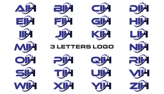3 letters modern generic swoosh logo AIH, BIH, CIH, DIH, EIH, FIH, GIH, HIH, IIH, JIH, KIH, LIH, MIH, NIH, OIH, PIH, QIH, RIH, SIH, TIH, UIH, VIH, WIH, XIH, YIH, ZIH