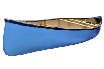 blue tandem canoe isolated