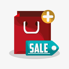 Shopping bag icon. Social media and digital marketing theme. Colorful design. Vector illustration
