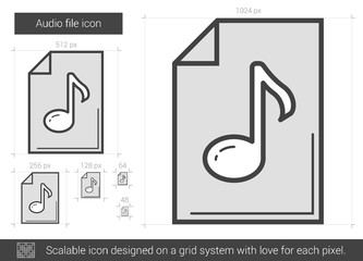 Audio file line icon.