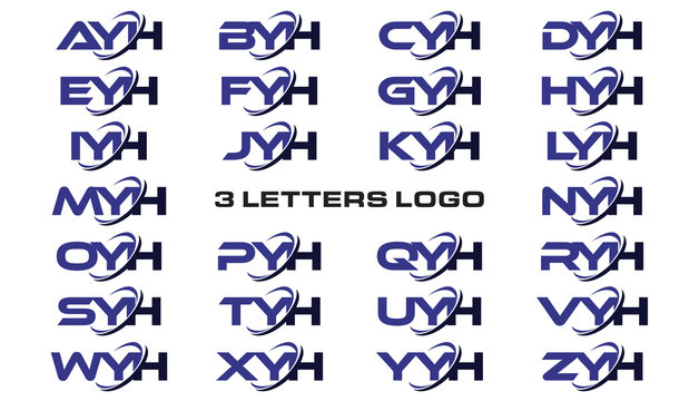 3 letters modern generic swoosh logo AYH, BYH, CYH, DYH, EYH, FYH, GYH, HYH, IYH, JYH, KYH, LYH, MYH, NYH, OYH, PYH, QYH, RYH, SYH, TYH, UYH, VYH, WYH, XYH, YYH, ZYH