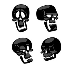 Skull face illustration isolated on white background.