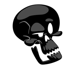 Skull face illustration isolated on white background.