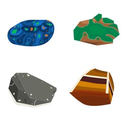 Mineral stone vector set.