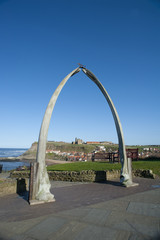 Whale bone monument at Whitby, Yorkshire
