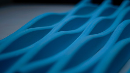 Obraz premium conceptual background in blue tones and blocks of wood for your design